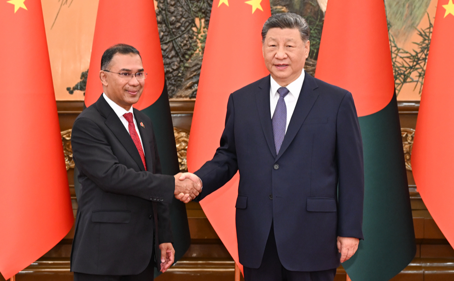 习近平会见孟加拉国总理塔里克