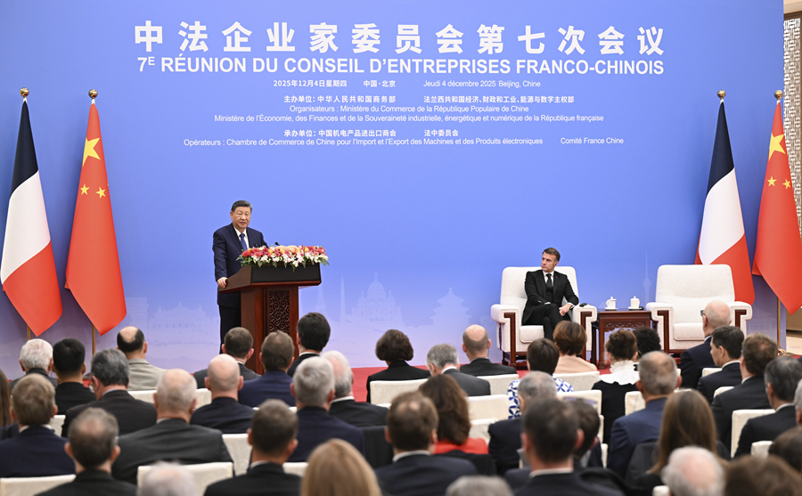 习近平出席中法企业家委员会第七次会议闭幕式并致辞